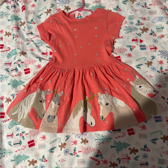 Boden Pink Mini Sundress with Flutter Sleeves and Crew Neck - Picture 1 of 7